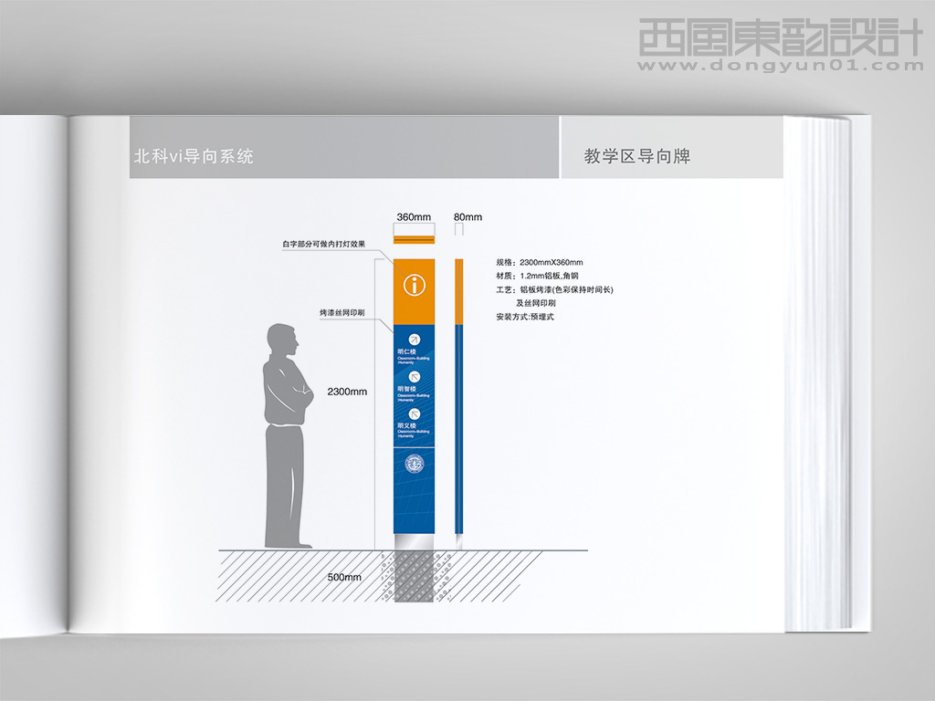 北京科技职业学院vi设计---环境导视设计教学区导视牌设计