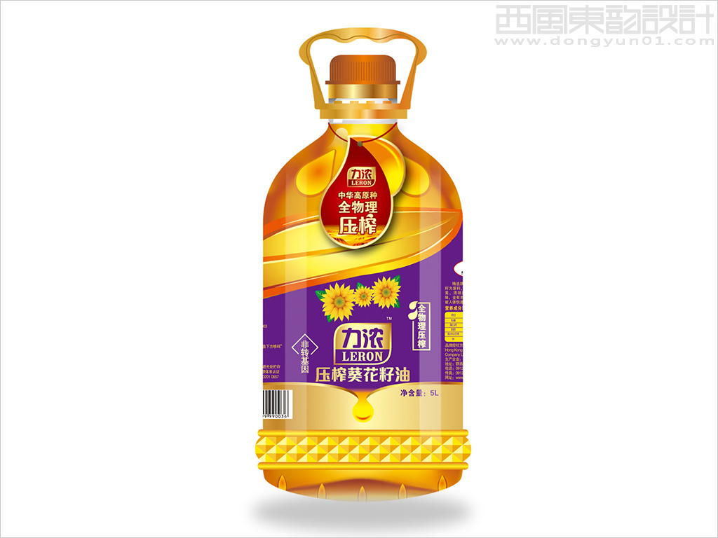 陕西三丰粮油有限公司力浓5升压榨葵花籽油包装设计