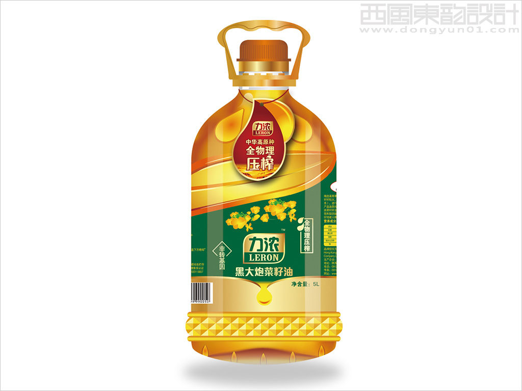 陕西三丰粮油有限公司力浓5升黑大炮菜籽油包装设计