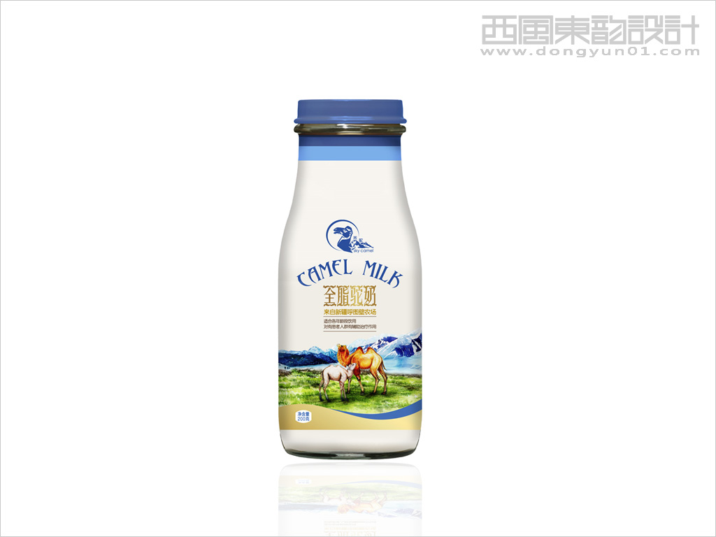 新疆天驼生物科技开发有限公司天驼全脂驼奶包装设计