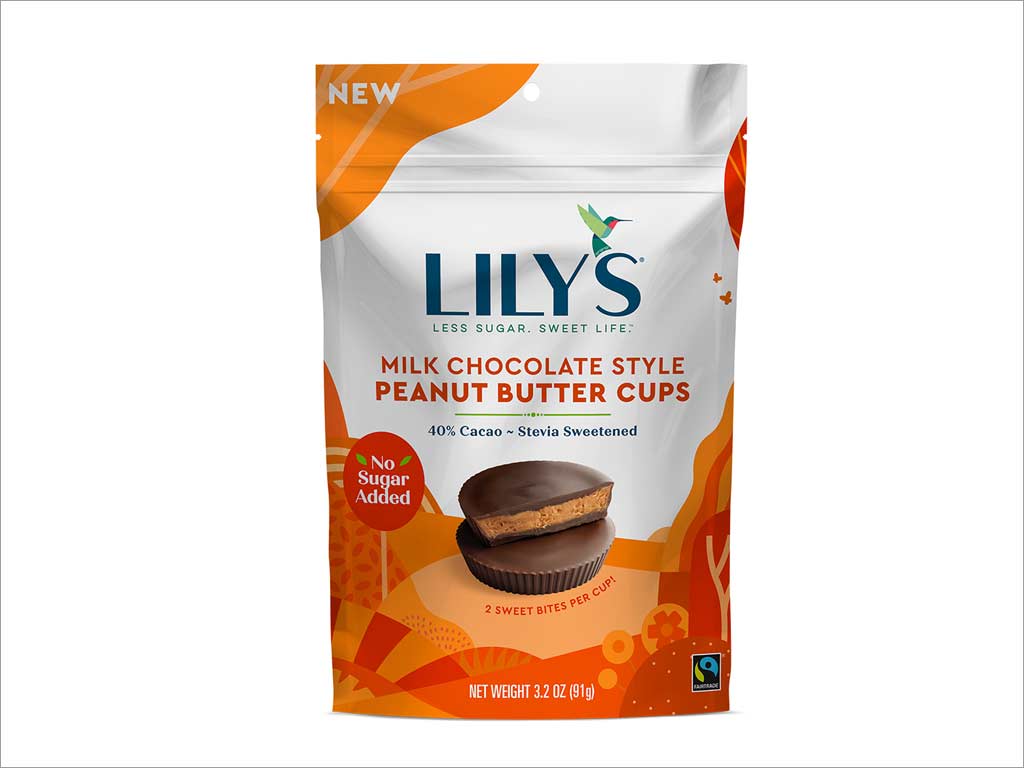Lily's Sweets 牛奶巧克力花生酱糖果包装设计