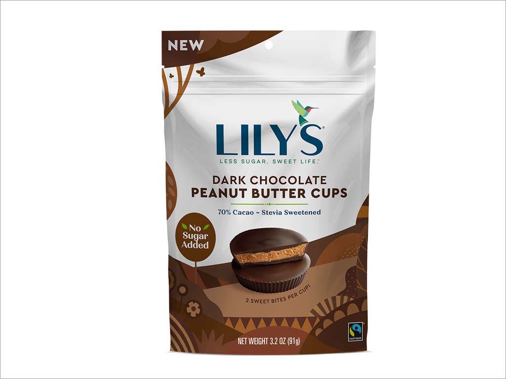 Lily's Sweets 牛奶巧克力花生酱糖果包装袋设计