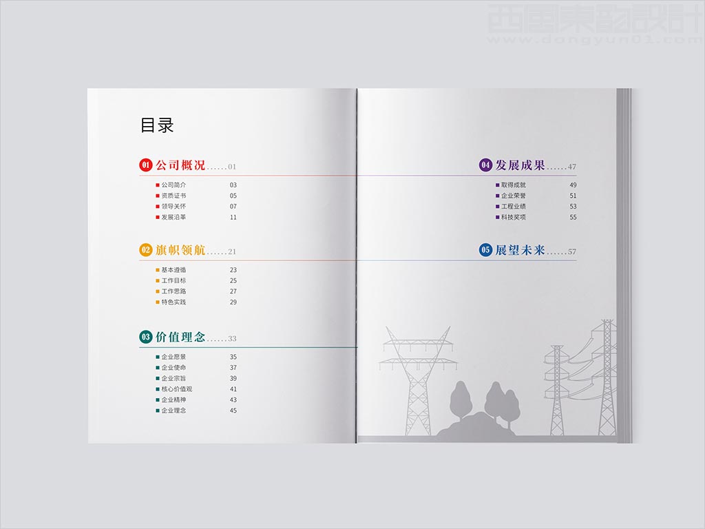湖南电力工程咨询有限公司画册目录页设计