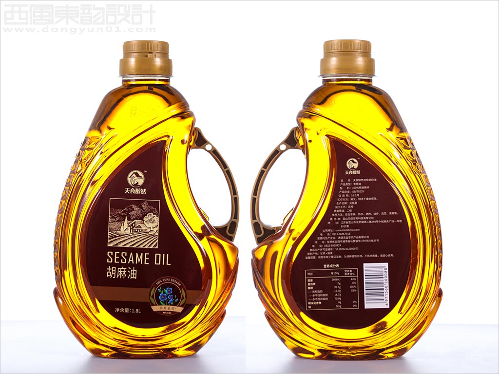 江苏昆山天使生物科技有限公司1.8升塑料桶亚麻籽食用油包装设计