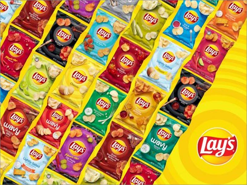 Lay's乐事薯片休闲食品包装重新设计涵盖了所有口味，包括115种不同的包装设计