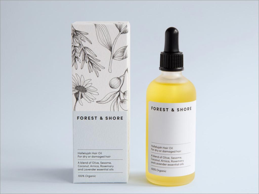 瑞典Forest＆Shore有机护肤品外盒与瓶标包装设计
