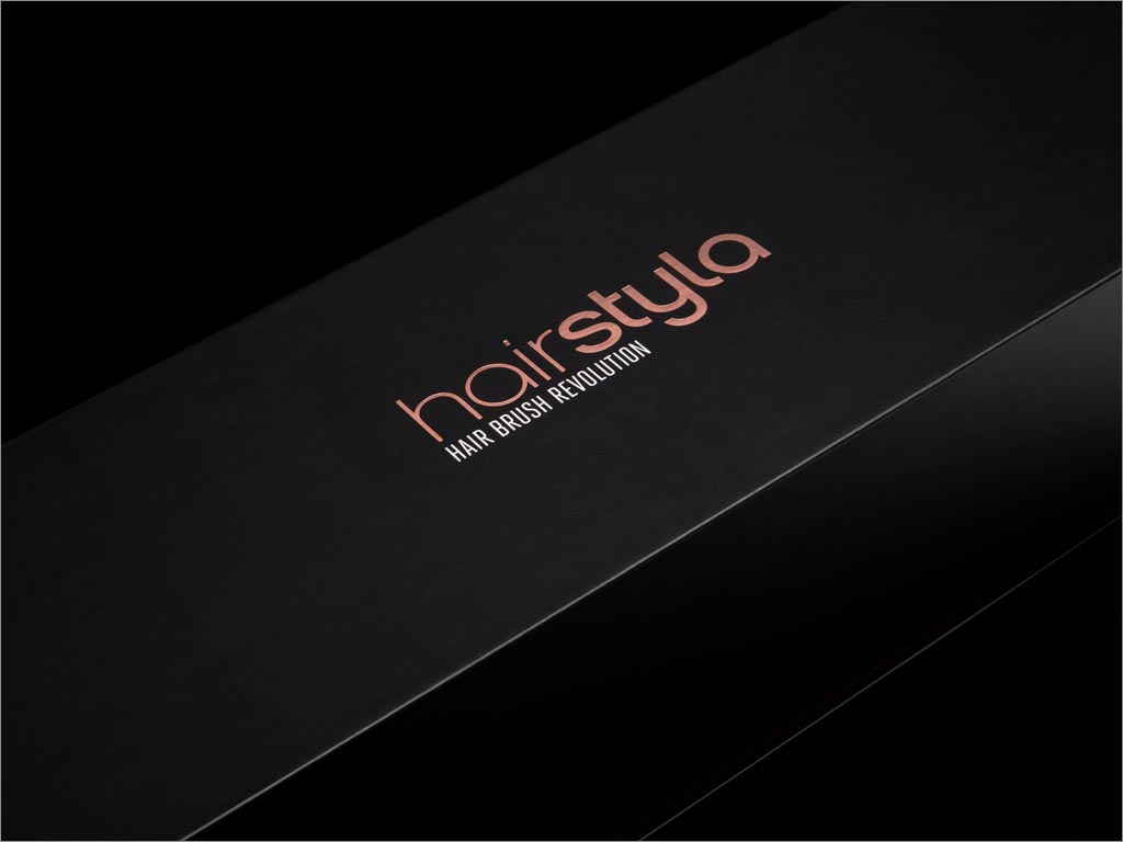 新西兰Hairstyla陶瓷直发刷包装设计之侧面展示