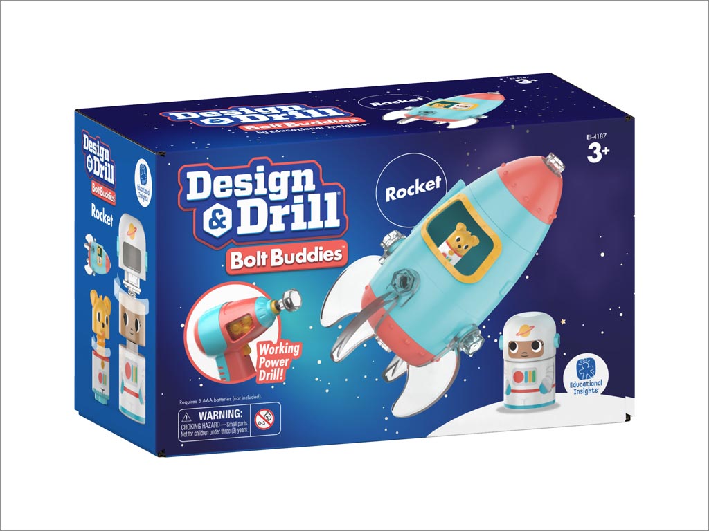 Educational Insight最新的Design＆Drill Bolt Buddies婴童玩具包装设计