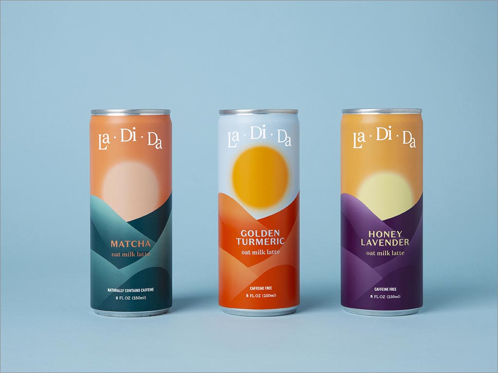LaDiDa燕麦牛奶拿铁饮料包装设计