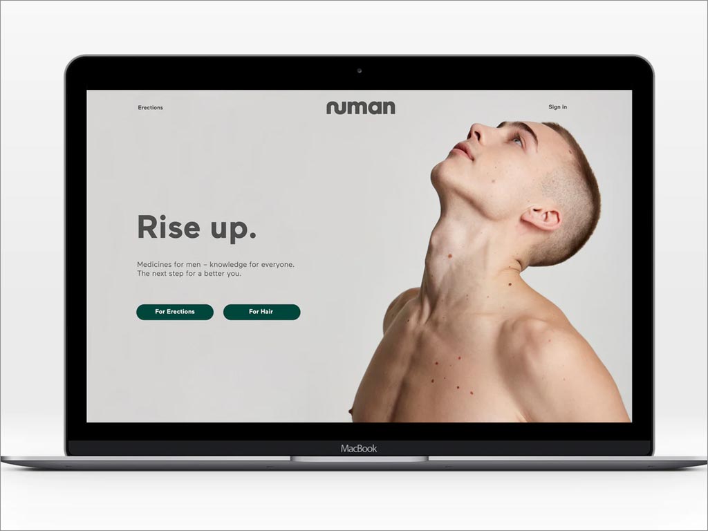 美国Numan男性健康品牌形象网站页面设计 
