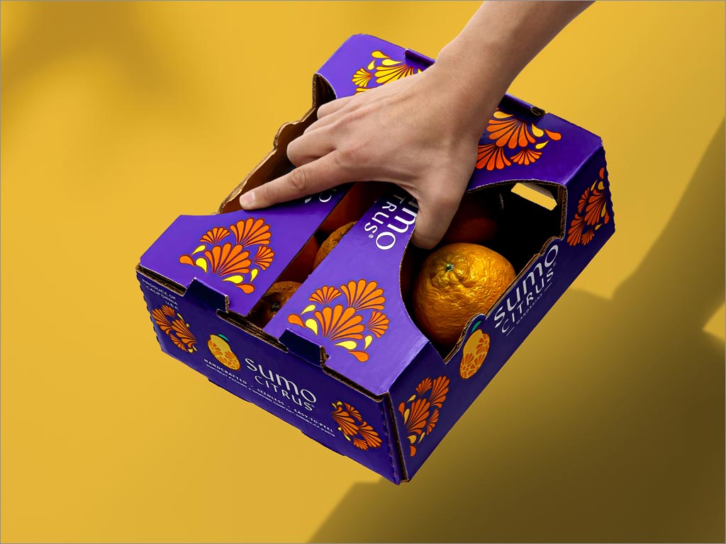 彰显日本传统的Sumo Citrus柑橘水果手提盒包装设计