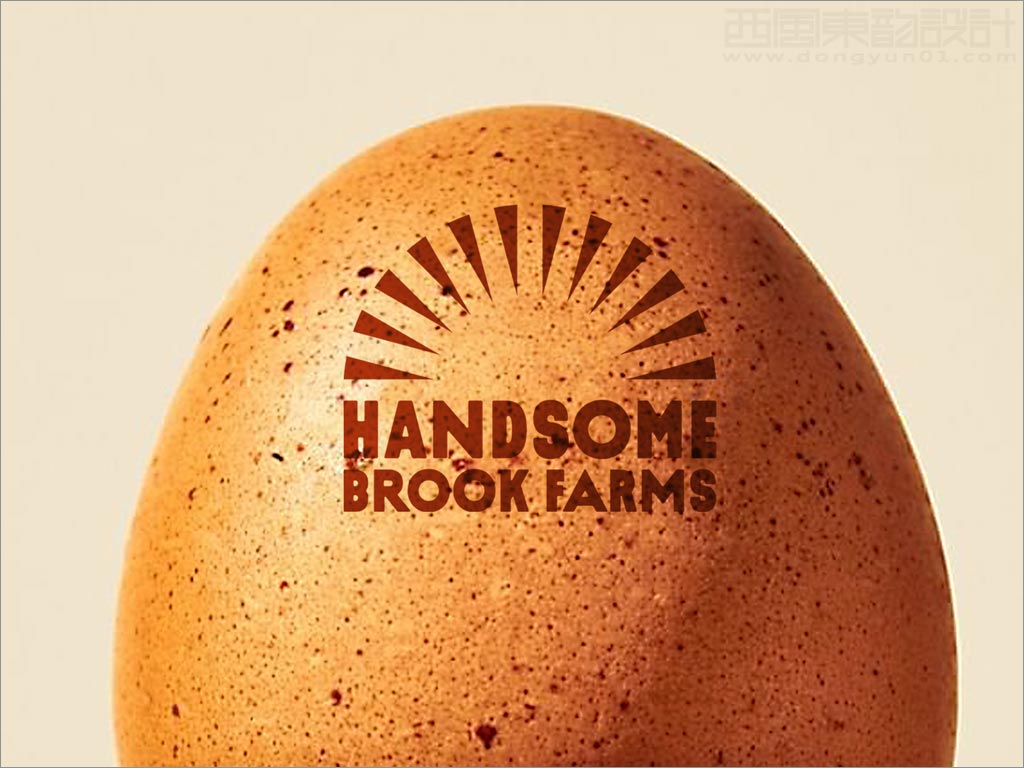美国布鲁克农场鸡蛋品牌形象设计之鸡蛋壳上的logo设计