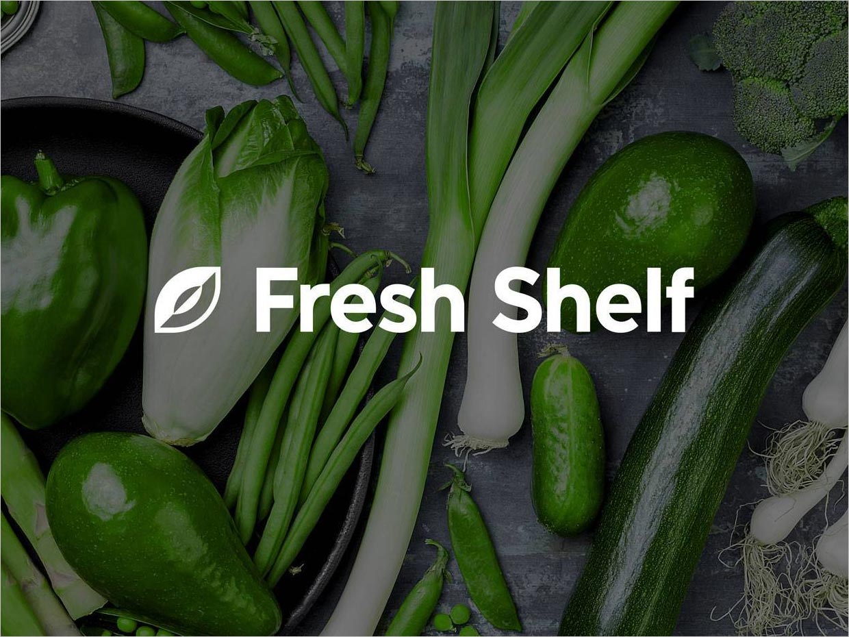 俄罗斯Fresh Shelf水果蔬菜店品牌logo设计