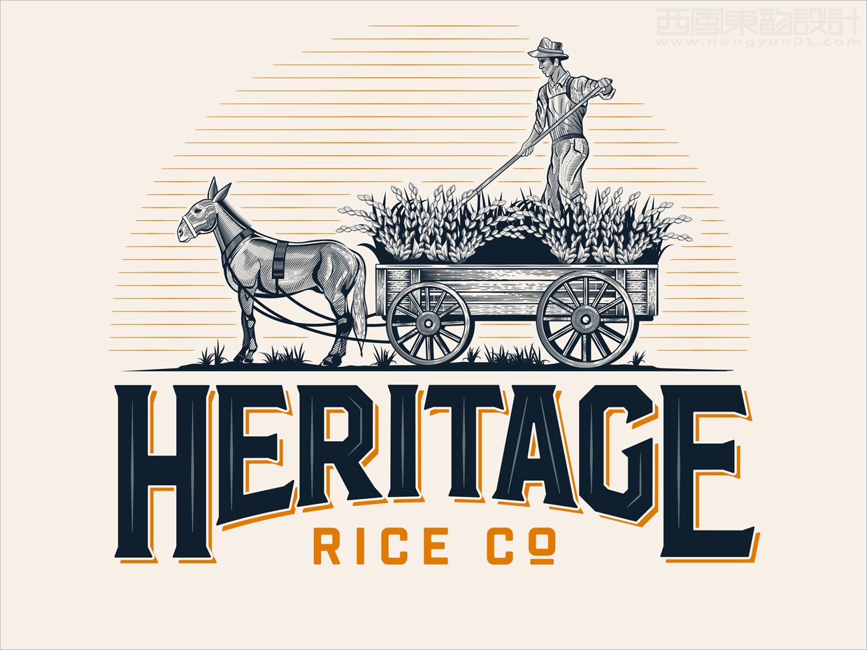 美国Heritage大米农产品logo设计