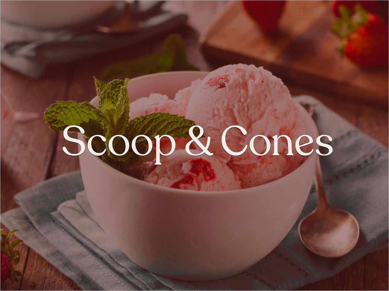 Scoop＆Cones冰淇淋logo字体设计