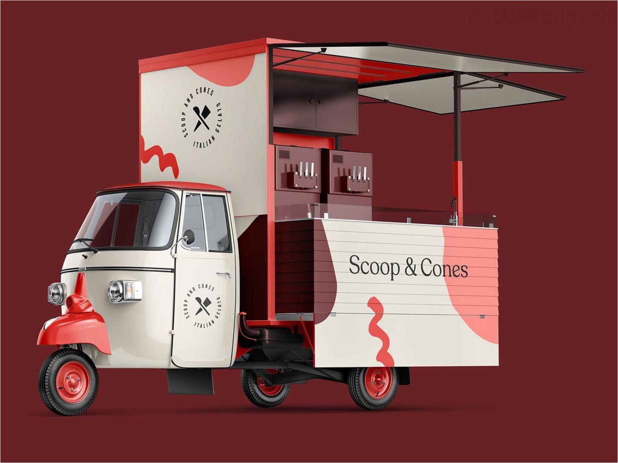 Scoop＆Cones冰淇淋品牌vi设计之餐饮车设计