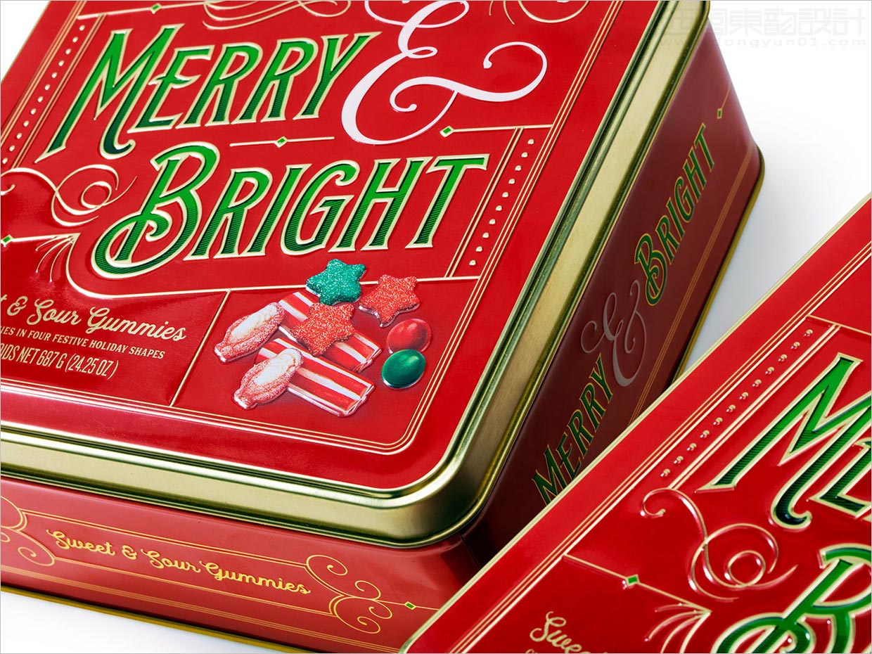 印度威廉索诺玛圣诞节日糖果礼盒包装设计之局部细节展示