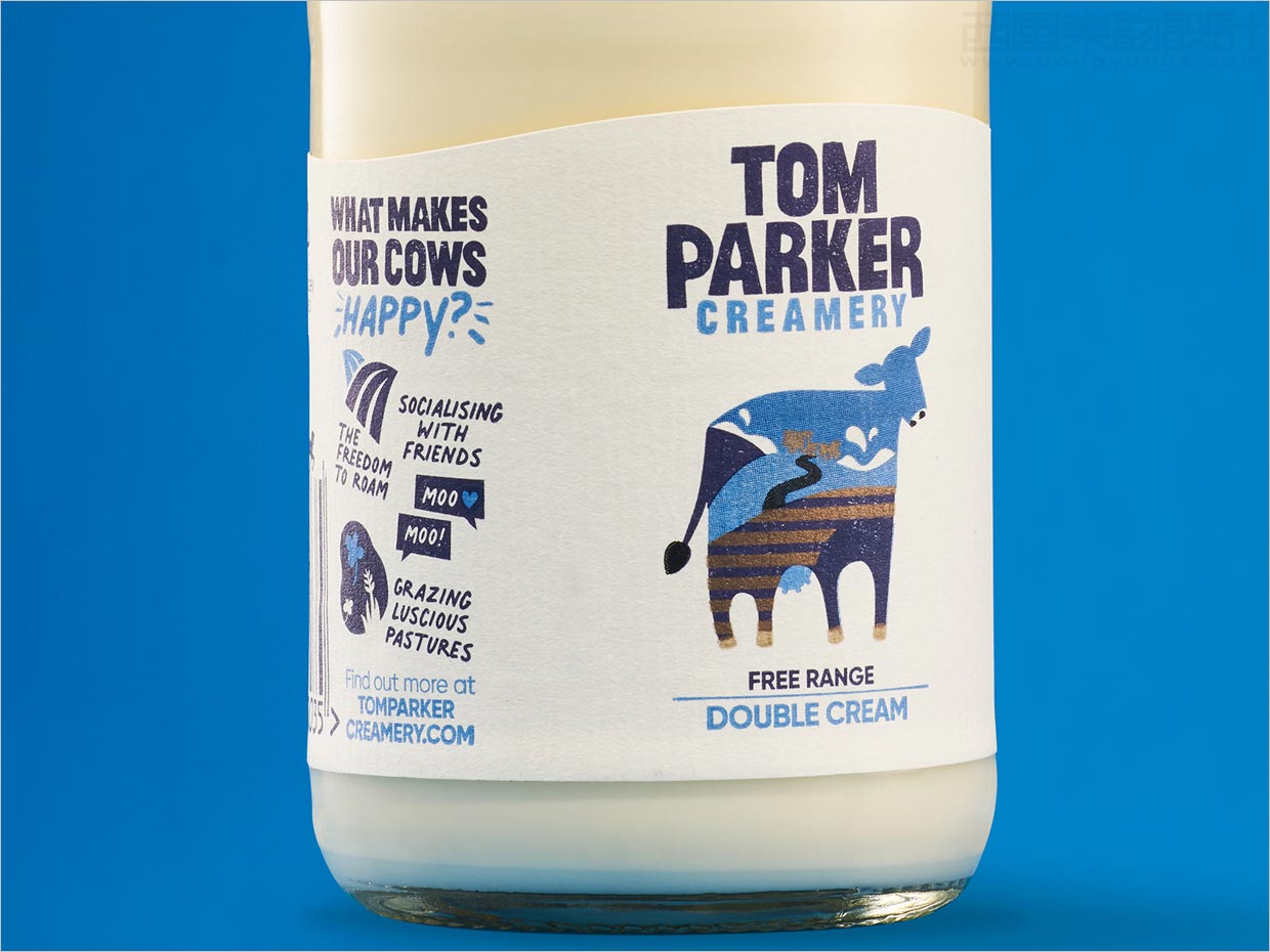 英国Tom Parker Creamery牛奶包装设计之瓶标设计
