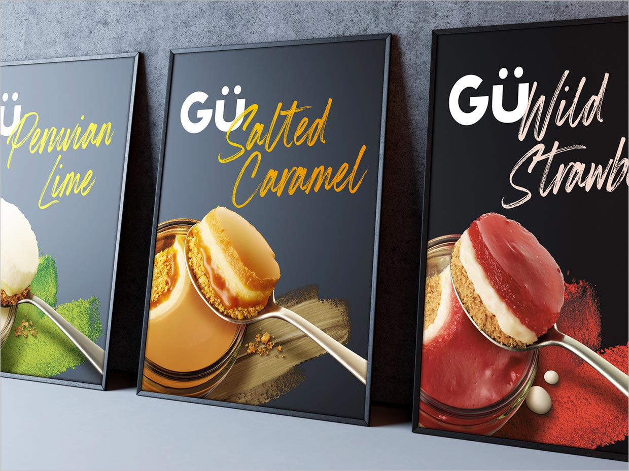 英国Gü甜品烘焙食品海报设计