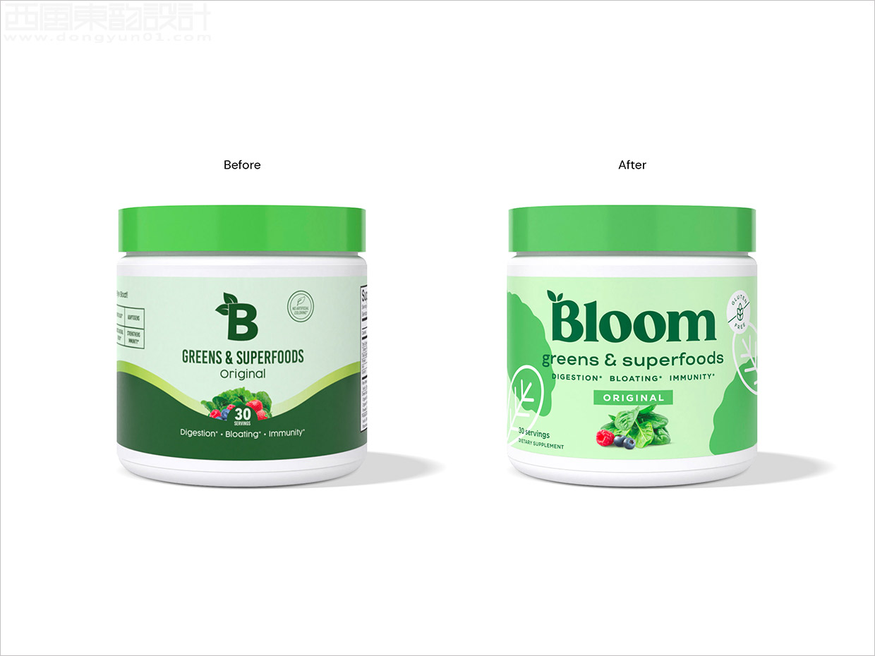 Bloom保健食品品牌logo和包装设计之新旧包装设计对比