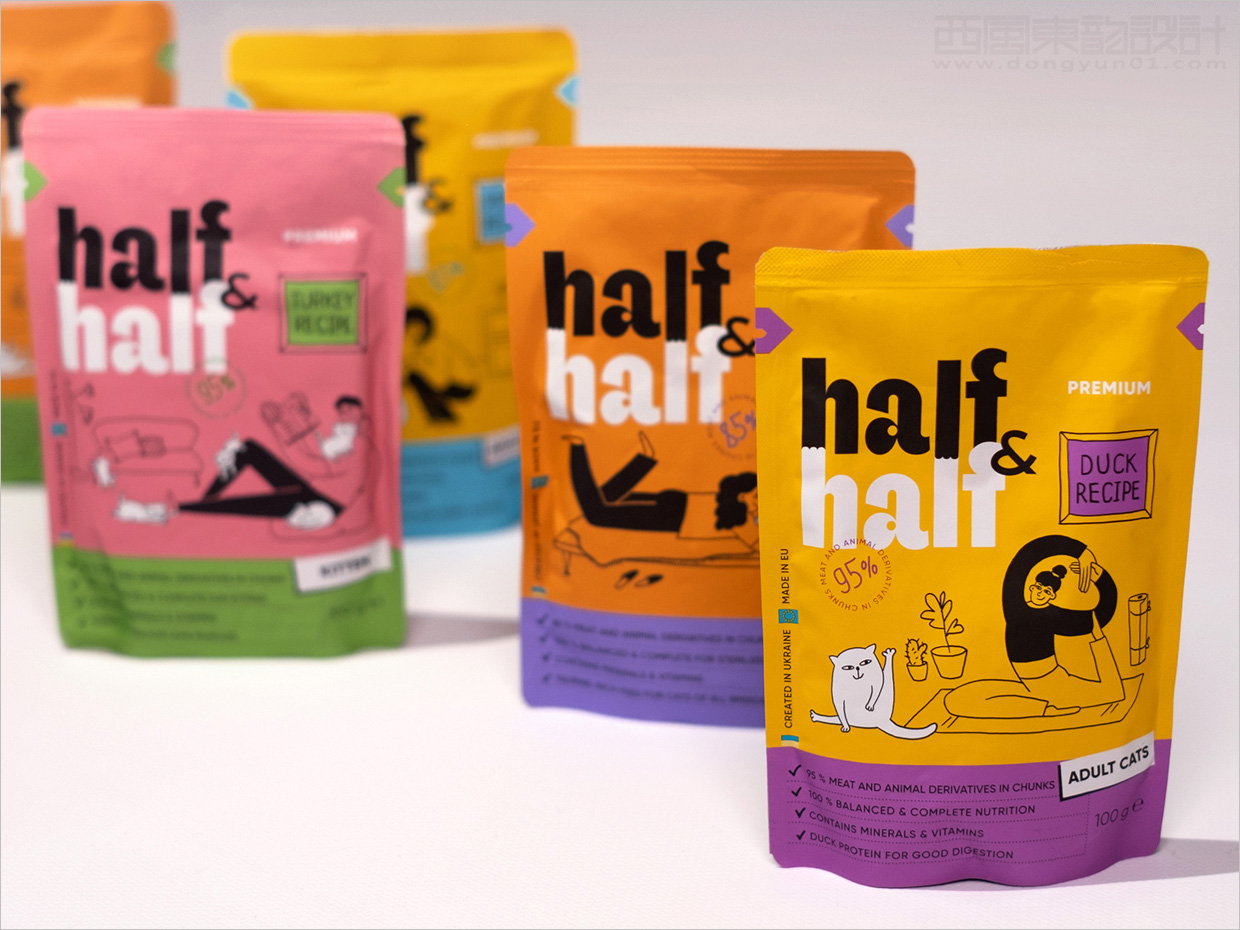 乌克兰Half & Half宠物食品包装袋设计